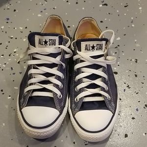 Blue Converse sneakers